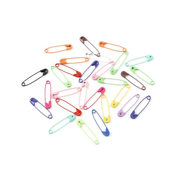 Épingles à nourrice 31 mm métal multicolores