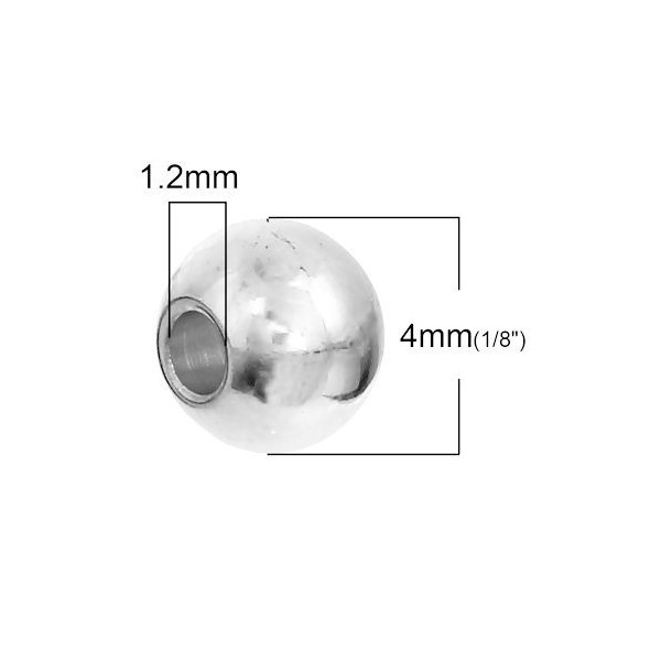 S1184310 PAX: 30 perles Intercalaire 4mm ACIER INOXYDABLE 