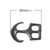 PS1174617 PAX 5 fermoirs - crochets - type Ancre Marine 26 par 18 mm - couleur Gun Métal pour cordon