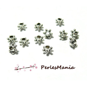 PAX: environ 625 perles  intercalaire FICTION 2N9632 Vieil argent 