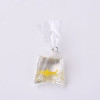 Pendentifs - Poisson Jaune - Aquarium - dans sachet 50 mm - avec attache coloris Argent
