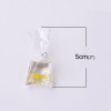 Pendentifs - Poisson Jaune - Aquarium - dans sachet 50 mm - avec attache coloris Argent