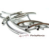 30 Tubes intercalaires incurvés ARGENT PLATINE 40 par 2.5mm ID25059, DIY 