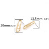 Boucles d’Oreille Puce Trombone 20mm – Métal Couleur Or avec Poussoirs Plastique