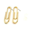 Boucles d’Oreille Puce Trombone 20mm – Métal Couleur Or avec Poussoirs Plastique
