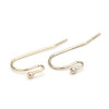 Boucles d'oreille crochets simple 21 mm avec Bille Cuivre coloris Or Clair 18KT