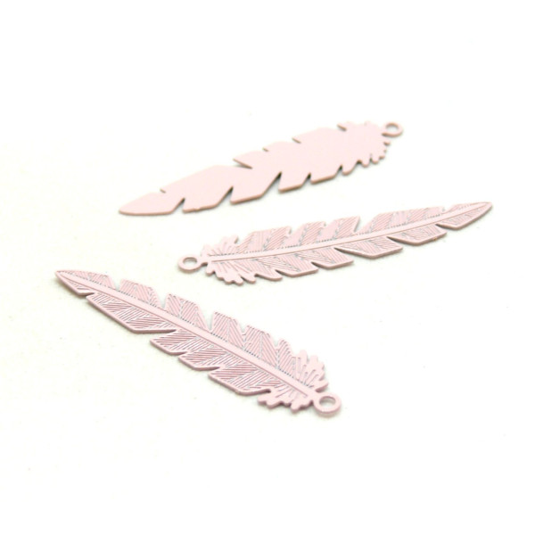 AE112693 Lot de 6 Estampes pendentif filigrane Or  Rose Clair 33 mm