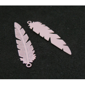 AE112693 Lot de 6 Estampes pendentif filigrane Or  Rose Clair 33 mm