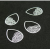 Estampes - pendentif filigrane Goutte - Vague - Japonisant  20 par 15mm - coloris Blancc