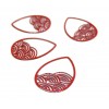 Estampes - pendentif filigrane Goutte - Vague - Japonisant 20 par 15mm - coloris Rouge