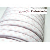 1 m ruban biais spaghetti  à pois  rose pale 10mm ref: 70480-431 mercerie cordon pour bijoux 
