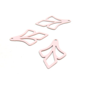 AE1112306 Lot de 4 Estampes - pendentif Fleur de Lys  23 par 15mm - métal coloris Rose