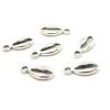 Pendentifs Coquillage Grain de café Cauri 13mm métal couleur Argent Antique
