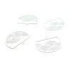 Estampes pendentif filigrane Geométrique Vague Japonisant  22 par 18mm métal coloris Blanc
