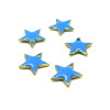 sequins médaillons émaillés biface ETOILE 12 par 11mm Bleu base doré