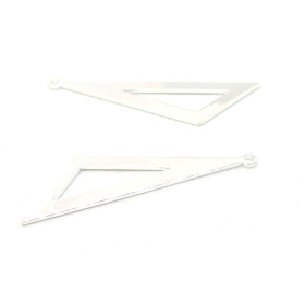 170926114202 PAX 4 pendentifs Grand Triangle 40 mm qualité Laiton Couleur Argent Vif