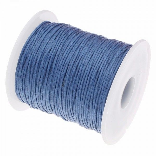 160428090701 PAX 1 Bobine d'environ 70m de fil en coton ciré 1mm bleu