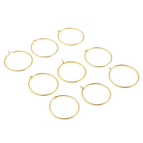 Boucles d'Oreille Créoles Tige 25mm – Cuivre Doré  à l'or fin 18K