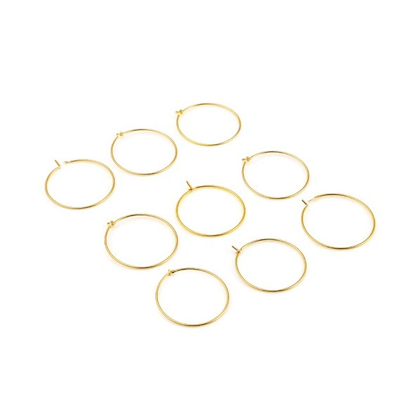 PS11000406 PAX 4 Boucles d'oreille - Créoles Tige 25mm - Cuivre coloris Doré 18KT