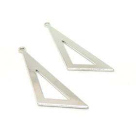 170926114202 PAX 4 pendentifs Grand Triangle 40 mm qualité Laiton Couleur Argent Platine