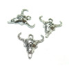 PAX 15 pendentifs Boho Chic Tete de Vache Buffle 32mm metal couleur Argent Antique ( S11104969 )