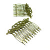 peignes - barrette filigrane - RETRO - métal couleur Bronze volutes 6.5 x 4.6 cm