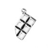 Pendentifs - Breloques tablette de chocolat - Love Chocolate - métal couleur Argent Antique