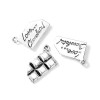 Pendentifs - Breloques tablette de chocolat - Love Chocolate - métal couleur Argent Antique
