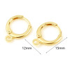 Boucles d'oreille - Dormeuses - Ronde avec attache 15 par 11 mm - Cuivre - Plaqué Or Gold 18KT