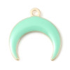 pendentifs style émaillé - Croissant - Lune - Corne - Boho Chic - 16 mm metal couleur Doré