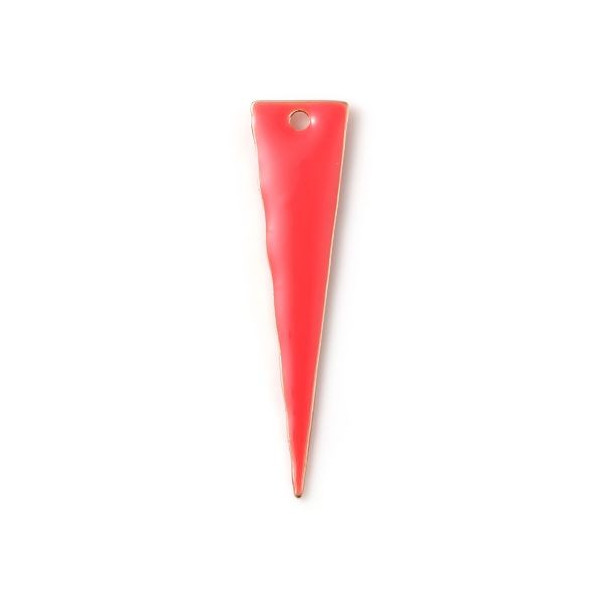 Pendentifs Style Émaillé Triangle Long Fin 28x7mm Cuivre Doré