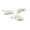 Pendentifs - Breloques tablette de chocolat - Love Chocolate - métal couleur Argent Antique