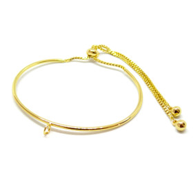 Bracelet Jonc - Réglable avec une attache - Bracelet Intercalaire - Cuivre coloris Dore