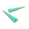 Pendentifs style émaillé - Triangle long  et fin - 28 par 7 mm metal couleur Doré
