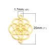 Pendentifs Fleurs de Vie , Mandala 25mm métal coloris Doré