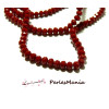 1 fil d'environ 138 perles Rondelles Verre Facettée  ROUGE FONCE 4 par 3mm Couleur 18