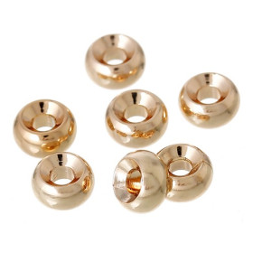PS1161798 PAX 10 perles intercalaires Rondelles 5 par 3 mm Cuivre  Plaqué Or 14KT