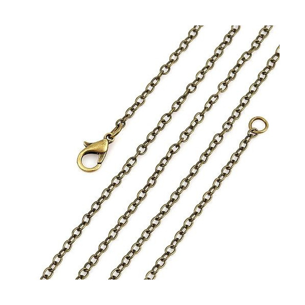 Colliers 45.5 cm, Maille 3 par 2.4 mm,  métal coloris Bronze