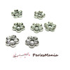 perles plates intercalaire Fleur 2Y6633 Vieil argent