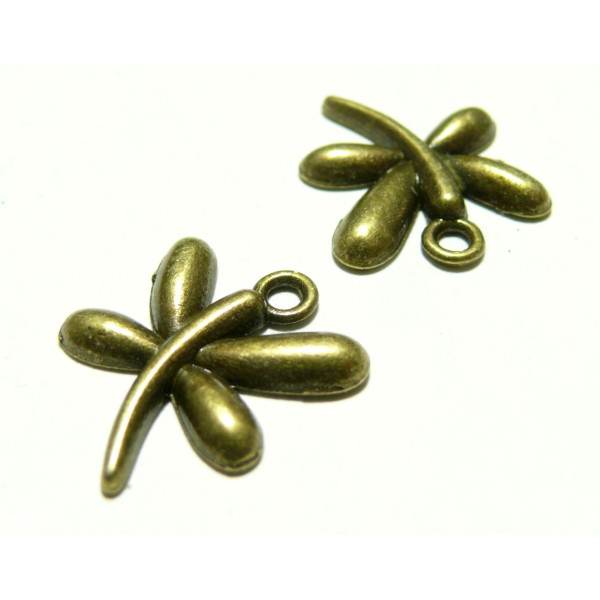 Pendentifs Libellule 18x20mm – Métal Bronze