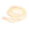H1128031 fil environ 100 perles de verre craquelé rose et jaune pale 8mm