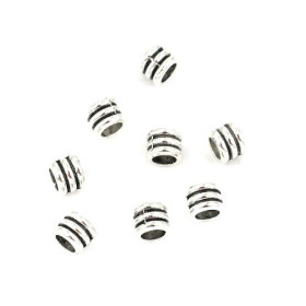 Perles Intercalaire Tube Ressort 6x5mm – Métal Argent Antique
