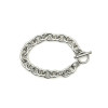 Bracelet - Gourmette 18 cm - Grosse maille 8mm - en Acier Inoxydable 304 - coloris Argent Platine