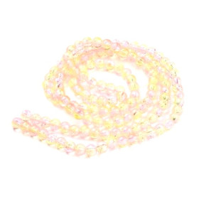 Perles de verre rondes 8 mm craquelé rose et jaune pâle