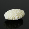 Pendentifs - Tonneau Sculpté - 16 par 9 mm imitation Corail Blanc crème