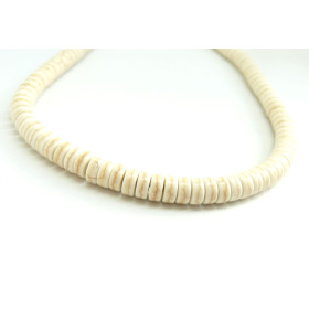 1 fil d'environ 135 Perles Rondelles Howlite 6 par 3 mm Crème coloris 11