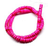 Perles Rondelles Howlite 4 par 2 mm Rose Intense coloris 04