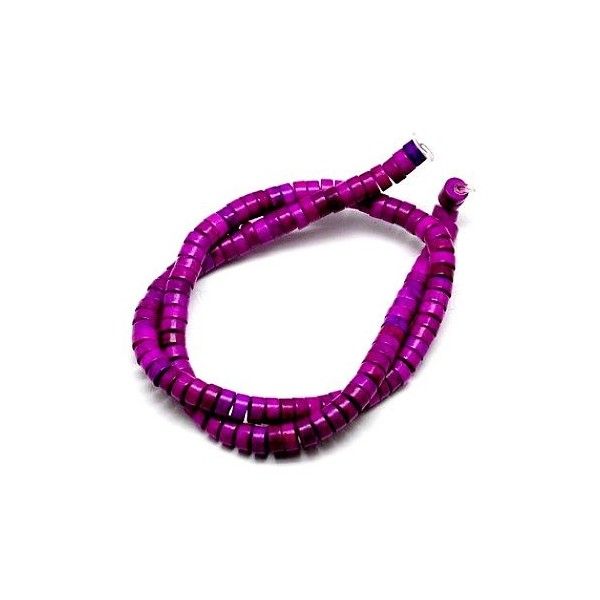 HG11042 Lot 1 fil d'environ 170 Perles Rondelles Howlite 4 par 2 mm Violet Orchidée coloris 02