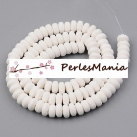 Perles Rondelles Heishi en pâte polymère 6 par 3 mm