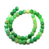 HGE478 Lot 1 fil d'environ 60 Perles Rondes, Agate Veinée 6 mm, effet givre Vert Coloris 06